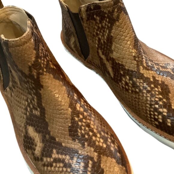 NWT Zara Reptile Snakeskin Brown Ankle Bootie Sneakers 7.5 - Picture 11 of 15